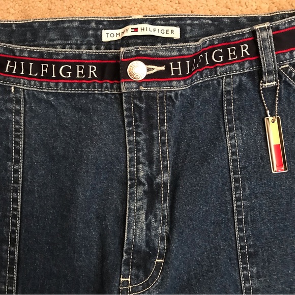Tommy Hilfiger High Waist Blue Jeans Vintage Size 16 Fits Like 12 Cropped y2k - Picture 6 of 12